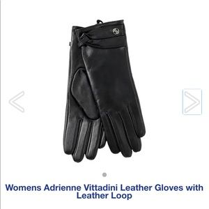 Adrienne Vittadini Genuine black leather gloves, lined, medium